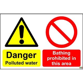 Picture of Danger Polluted Water No Bathing Sign