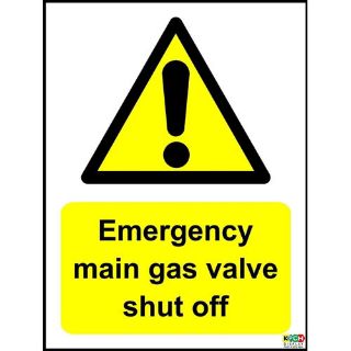 Picture of Emergency Main Gas Valve Shut Off Sign