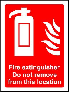 Picture of Fire Extinguisher Do Not Remove From This Location Safety Sign