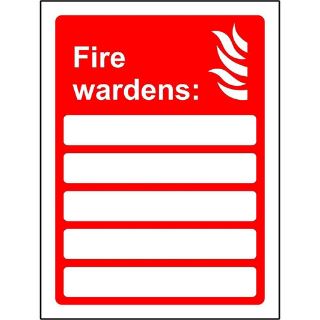 Picture of Fire Warden Sign With 5 Blank Spaces Safety Sign