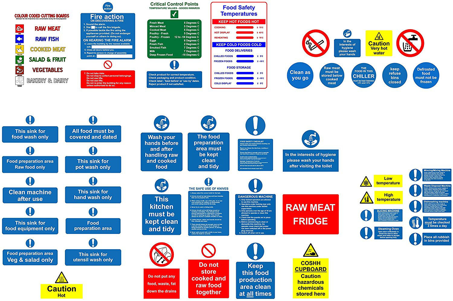 0003330 Kitchen Safety Signs Full Pack 