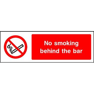 Picture of "No Smoking Behind This Bar" Sign 