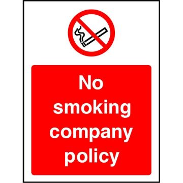 Picture of "No Smoking Company Policy" Sign 