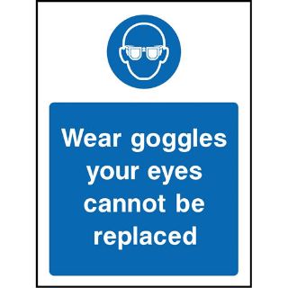 Picture of "Wear Goggles Your Eyes Cannot Be Replaced" Sign 
