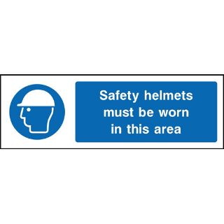 Picture of Safety Helmets Must Be Worn In This Area" Sign 