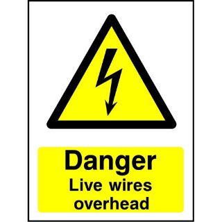 Picture of "Danger Live Wires Overhead" Sign 