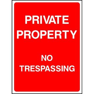 Picture of "Private Property-No Tresspassing" Sign 