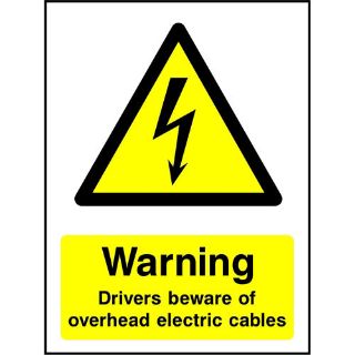 Picture of "Warning-Drivers Beware Of Overhead Electrical Cables" Sign 