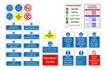 Kitchen Safety Signs Starter Pack, Health and safety signs pack