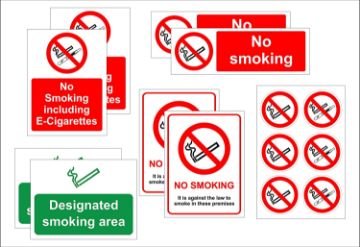 No Smoking Safety Sign Pack, Health and safety signs pack