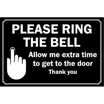 Please Ring Bell - Allow Me Time to Get to the Door Sign, KPCM Health and Safety Signs