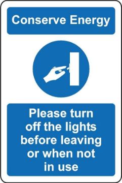 Please Turn Off Lights Before Leaving Sign