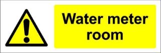 Picture of Water meter in room - Self adhesive sticker (150mm x 50mm)