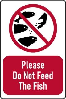 Picture of Please do not feed the fish Sign - 3mm Aluminium sign (400mm x 300mm)
