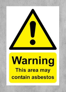 Picture of Warning this area may contain asbestos safety sign - Self adhesive sticker