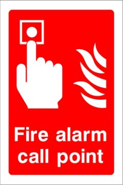 Picture of Fire Equipment Sign - Fire Alarm Call Point (1mm Rigid Plastic / 100x150mm)