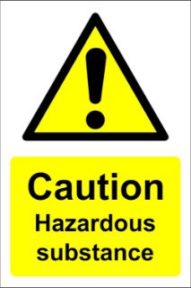 Picture of Caution hazardous substance Safety sign - Self adhesive sticker 150mm x 100mm