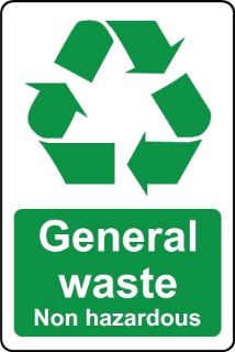 Picture of Non hazardous general waste safety sign - Self adhesive sticker (100mm x 150mm)