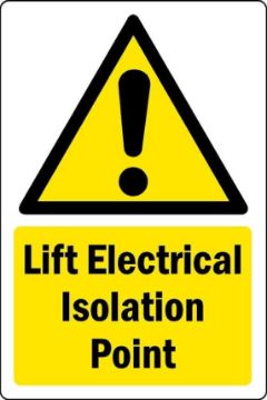 Picture of Lift electrical Isolation point Safety sign - 1mm flexible Plastic (400mm x 300mm)