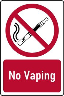 Picture of No Vaping safety sign - 1mm flexible Plastic (600mm x 400mm)