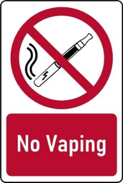 Picture of No Vaping safety sign - 1mm flexible Plastic (600mm x 400mm)