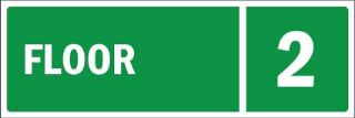 Picture of Floor level 2, green emergency sign - Self adhesive sticker (150mm x 50mm)