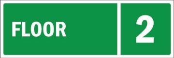 Picture of Floor level 2, green emergency sign - Self adhesive sticker (150mm x 50mm)
