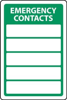 Picture of Emergency contacts First aiders etc safety sign - 3mm Aluminium sign (800mm x 600mm)