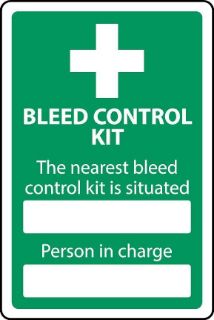 Picture of Bleed control kit - The nearest bleed control kit is situated here sign - 1mm flexible Plastic (600mm x 400mm)