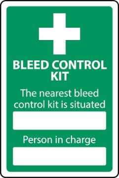 Picture of Bleed control kit - The nearest bleed control kit is situated here sign - 1mm flexible Plastic (600mm x 400mm)