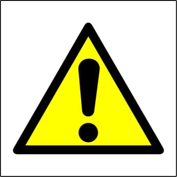 Picture of hazard warning triangle safety sign - Self adhesive sticker 100mm x 100mm