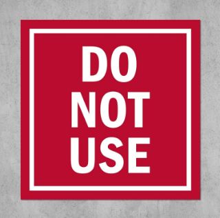 Picture of Do not use, safety sign - 1mm flexible Plastic sign (100mm x 100mm)