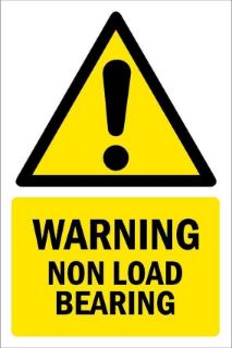 Picture of Warning, Non load bearing, safety sign - Self adhesive sticker (200mm x 150mm)