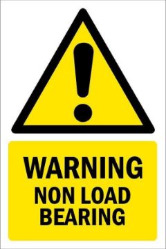 Picture of Warning, Non load bearing, safety sign - Self adhesive sticker (200mm x 150mm)
