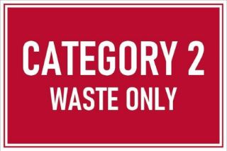 Picture of Category 2 waste only, safety sign - 1mm flexible Plastic sign (200mm x 150mm)