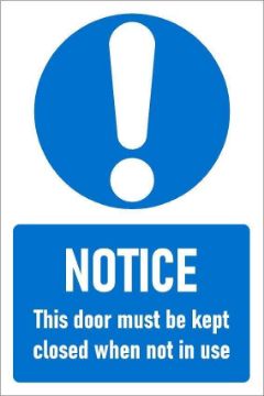 Picture of Notice, this door must be kept closed when not in use, safety sign - Self adhesive sticker (300mm x 200mm)