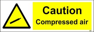 Picture of Warning Signs Caution Compressed air Safety Sign - 1.2mm Rigid Plastic 300mm x 100mm