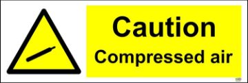 Picture of Warning Signs Caution Compressed air Safety Sign - 1.2mm Rigid Plastic 300mm x 100mm