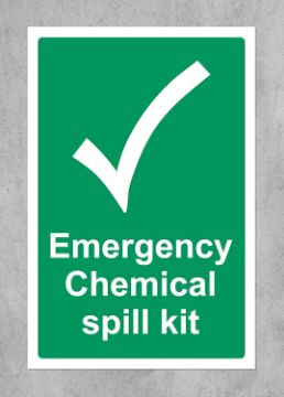 Picture of Emergency signs Chemical spill kit Safety sign - 1.2mm Rigid plastic 200mm x 150mm