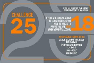 Picture of Challenge 25 Identification under 18 alcohol sign - 1mm flexible Plastic (400mm x 300mm)